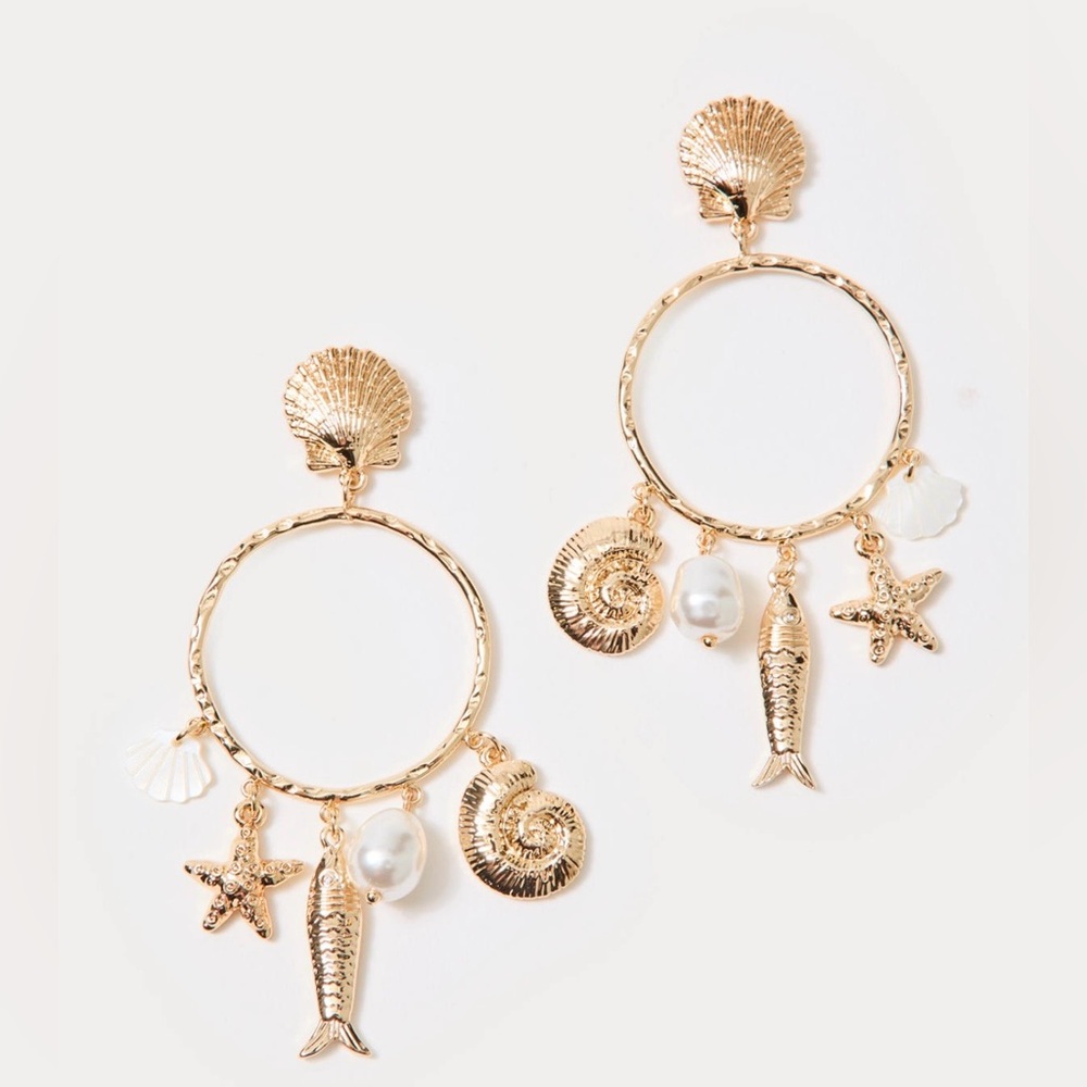 Lilly Pulitzer Summer Serenade Charm Hoop Earrings NWT w/dust bag